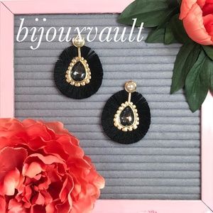 Gold Plated Fringe Teardrop white Fashion earrings